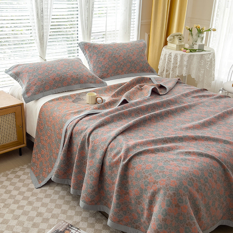 K-80 150x200±2cm Retro Printed Throw Blanket Cotton Towel Quilt with 2 Pillowcases K-80 150x200±2cm Retro Printed Throw Blanket Cotton Towel Quilt with 2 Pillowcases